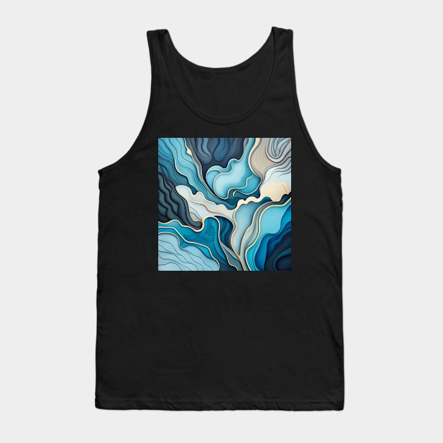 Abstract fluid art Tank Top by IOANNISSKEVAS